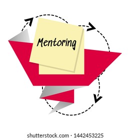 Word writing text Mentoring. Business concept. flat design vector illustration