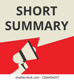 Word writing text Short Summary Motivational Call. Vector illustration