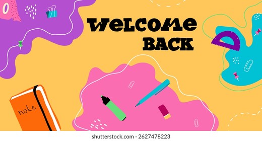 word writing text welcome back to new. business concept for welcome to start new day of school.