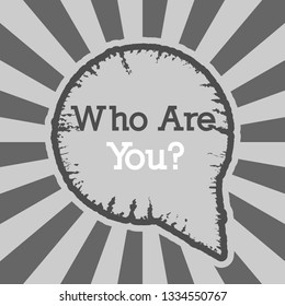 Word, writing Who are you? Vector illustration concept for  About Me Or You