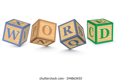 Mit Alphabet-Blöcken geschriebenes WORT - Vektorgrafik