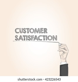 word written by hand CUSTOMER SATISFACTION  