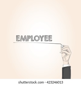  word written by hand EMPLOYEE