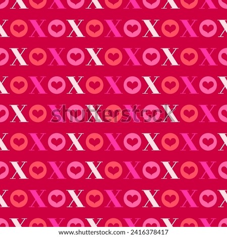 Word "XOXO" typography seamless pattern background design for valentine’s day.