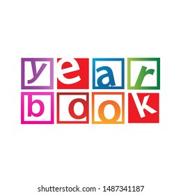 Word Of Yearbook Design For Year Book Cover Logo Vector Background Illustrations