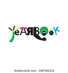 word of Yearbook design for year book cover logo Vector background illustrations