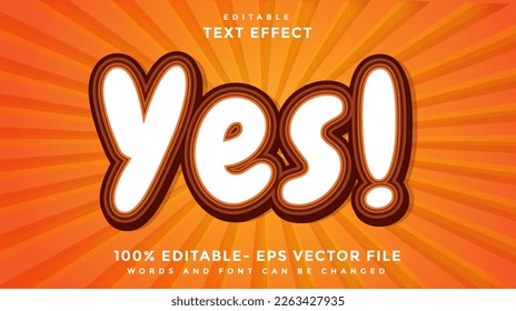 Word Yes Editable Text Effect Design Template, Effect Saved In Graphic Style