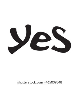 Word yes icon in simple style isolated on white background. Click and choice symbol