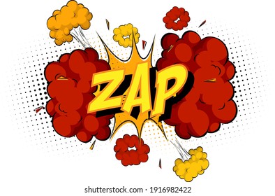 Word Zap on comic cloud explosion background illustration