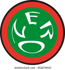 Word zero, sign or logo. Lettering. Vector illustration.