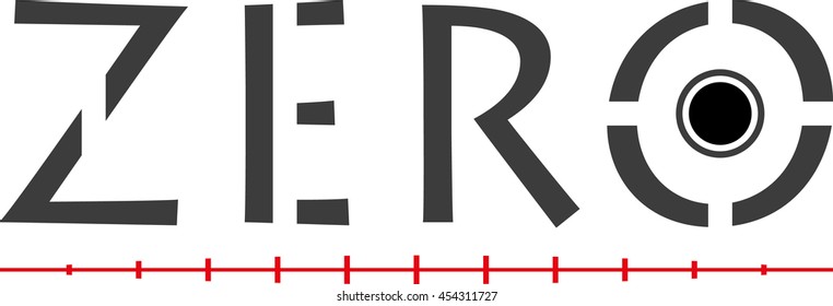 Word zero, sign or logo. Lettering. Vector illustration.
