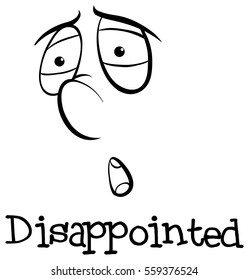 Wordcard for expression disappointed illustration