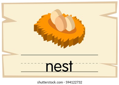 Wordcard template for word nest illustration
