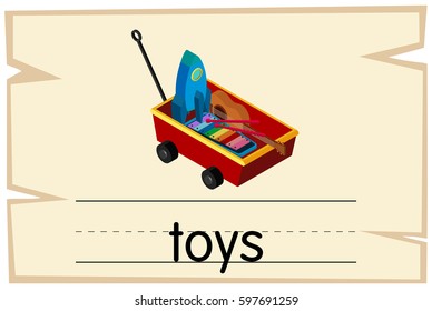 Wordcard template for word toys illustration