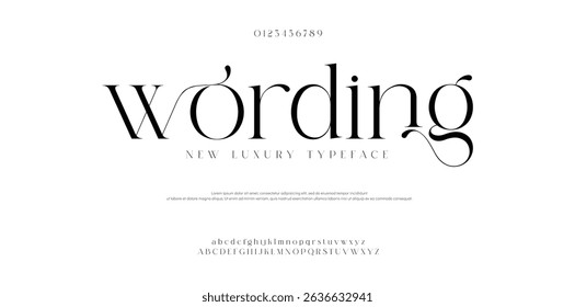 Wording, Elegant modern alphabet letter font. luxury typography fonts logo font premium vector Premium Vector

