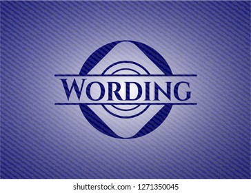 Wording emblem with denim texture