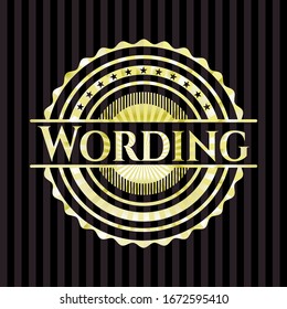 Wording gold emblem or badge. Vector Illustration. Detailed.
