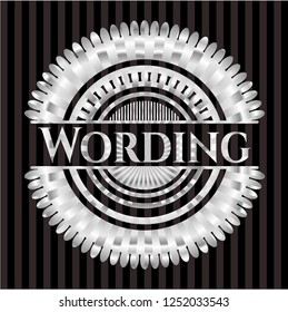 Wording silver shiny badge