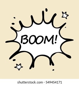 Wording Sound Effect for Comic Speech Bubble. Boom!