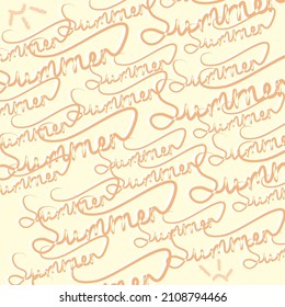 The wording "Summer" on a yellow background. Can be used for printing, paper, fabric, packaging.