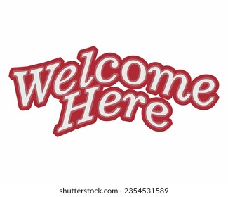 The wording welcome here, vector can be edited