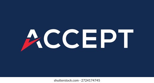 WordMark aceptar diseño de logotipo, texto de tipografía aceptar símbolo gráfico icono Vector Plantilla 