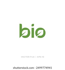 Diseño de logotipo de la naturaleza de la hoja de la marca BIO