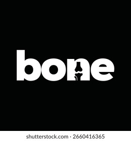 design de logotipo do wordmark bone, modelo de vetor gráfico de osso de texto de tipografia