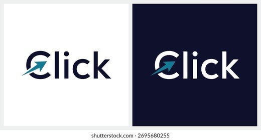 marca de palavra clique design de logotipo, tipografia texto clique logotipo gráfico vetor