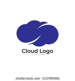 Diseño del logotipo del icono de la nube de marca de agua