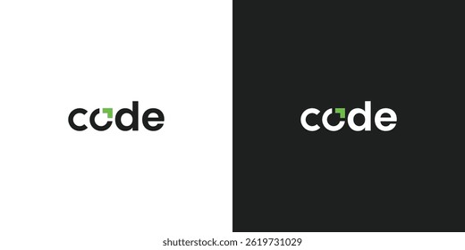 Wordmark Code Logo Design Vector