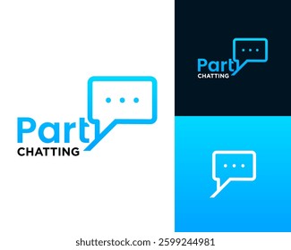 Wordmark design about chat bubble conversation icon.

