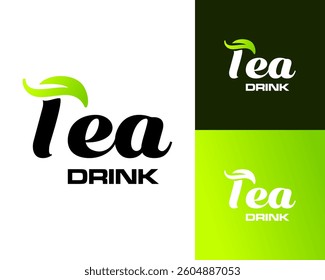 Wordmark design about refreshing tea leaf drink.