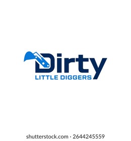 wordmark Excavator dirty logo vector design illustration