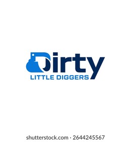 wordmark Excavator dirty logo vector design illustration