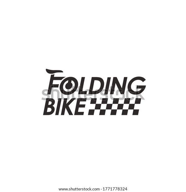 Wordmark Folding Bike Logo Vector Template Stock Vector (Royalty Free