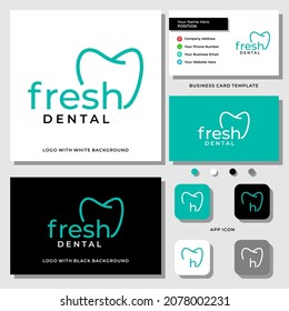 Wordmark fresh dental logo design with business card template.
