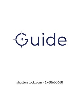 wordmark g logo vector guía de viaje brújula moderna simple con fondo blanco