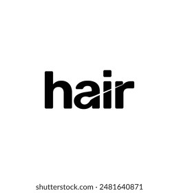 wordmark hair with negative space logo