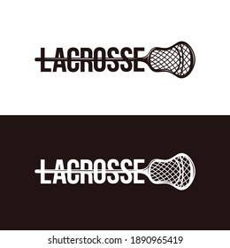 Wordmark lacrosse logo vector on black and white background