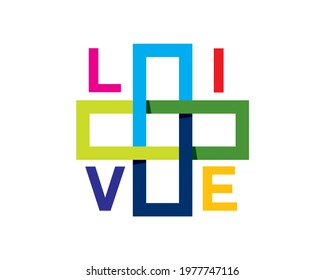 wordmark letter live medical cross colorful	
