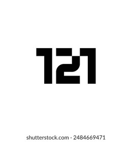 wordmark letter number 121 logo