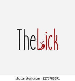 Wordmark Lick Of Tongue Logo Vector Template On White Background