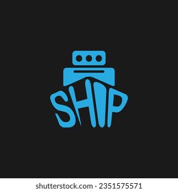 wordmark logo about ship, ship logo wordmark simple editable, vektor, wormark logo