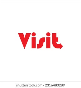 wordmark logo about visit, visit logo wordmark simple editable, vektor, wormark logo