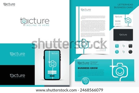 Wordmark logo and Branding Identity Package are in the form of a photo camera symbol in a collaboration of the letters T, O and P