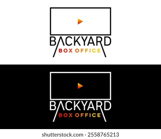 Wordmark logo design, video cinema screen, film logo design.