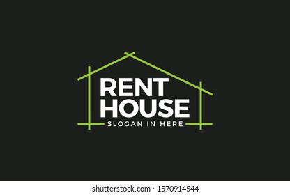 Wordmark logo forming a house symbol