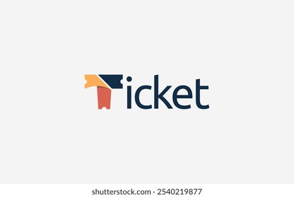 Wordmark logo icon is in the form of a ticket symbol in the letter T