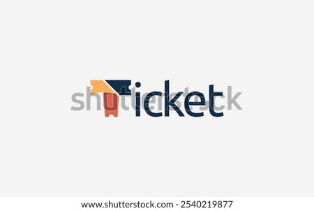 Wordmark logo icon is in the form of a ticket symbol in the letter T